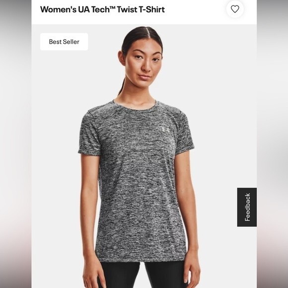 Under Armour Women’s Tech Twist Heathered Grey Athletic Short Sleeve T-Shirt - Picture 1 of 13